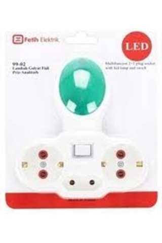 Fetih 3'lü Priz Ledli Gece Lambası Yeşil