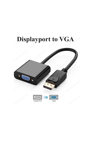 Displayport To Vga Çevirici Converter Dp To Vga Adaptör