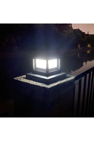 Mufunye Siyah Dış Mekan Güneş Enerjili Işık, Çift Renkli Aydınlatma, 6-12 Saat Süre, Ev Bahçesi Çit Işığı