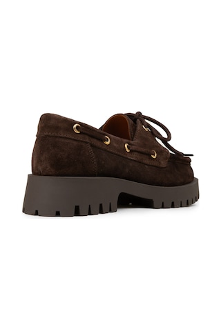 Deery Kadın Hakiki Süet Kahverengi Marin Loafer - 02036zkhvc01