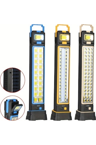 Xuweiwei 1 Mavi Ecopower Taşınabilir Güneş Enerjili Çadır Işığı 6 Modlu Led Projektör 1200mah Pil Kamp Ev