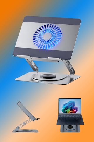 Alumacool Sessiz, Turbo Güçlü Alüminyum Laptop Soğutucu Stand