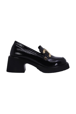 Albini 26101012r Rugan Deri Kadın Topuklu Loafer Siyah-39 Siyah