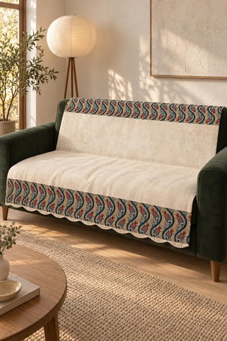 Çok Amaçlı Kadife Koltuk Örtüsü Kaymaz Süngerli 165x215 Cm Modern Bohem Çekyat Şalı Piknik Masa Örtüsü Alk18 Renkli