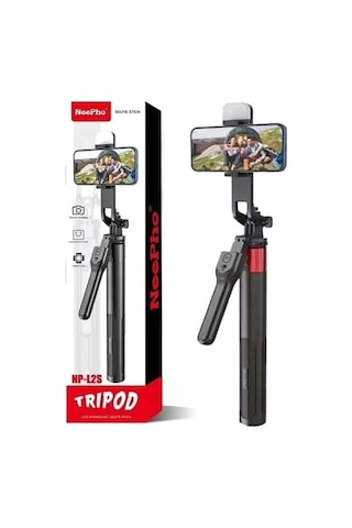 150 Cm Selfie Çubuğu Tripod, Led Işıklı, Bluetooth Uzaktan Kumandalı, 360 Dönebilen Telefon Tutucu, Katlanabili Diğer