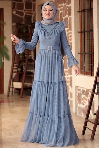 Amine Hüma Damla Elbise Indigo