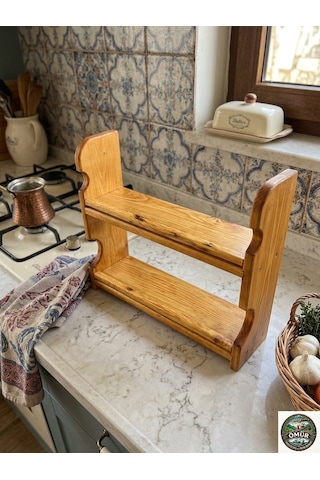 dekoratif ahşap baharatlık standı