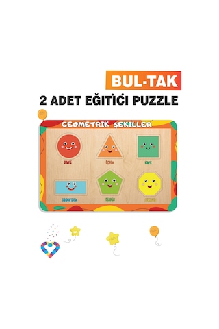 Ahşap Türkçe 2 Li Set Eğitici-öğretici Yapboz