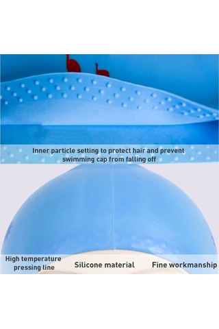Uzun Saçlar İçin Baskılı Silikon Yüzme Şapkası Suya Dayanıklı Yüzme Şapkası, : Tek Lacivert