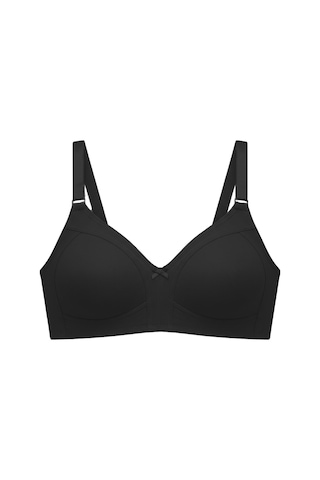 Cottonill Bra - Fiora Siyah Büyük Beden Balensiz Pamuklu Ayarlanabilir Askılı Kadın Sütyen