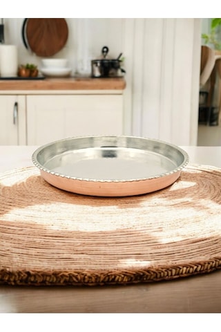Modabakir Bakır Yuvarlak Fırın Tepsisi 40 Cm