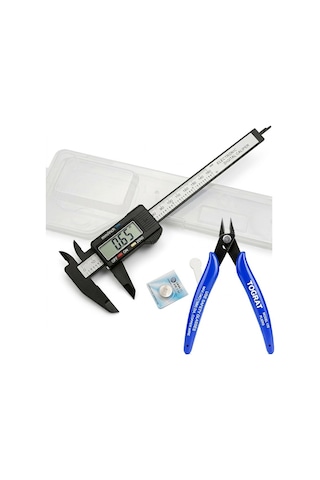 Dijital Kumpas Yan Keski Seti 150mm Kalınlık Ölçer, Kutulu + Yedek Pil Dijital Kumpas Yan Keski Seti 150mm Kalınlık Ölçer, Kutulu + Yedek Pil