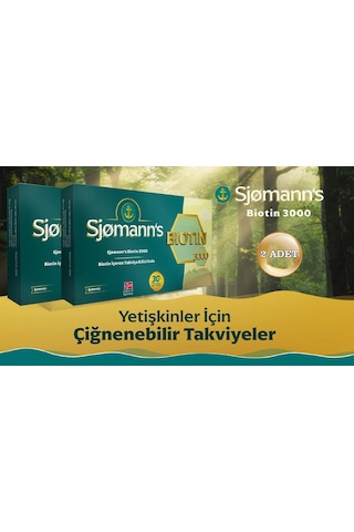 Sjomann's Biotin 3000 Takviye Edici Gıda 2 x 30 Çiğnenebilir Jel