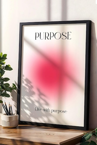 Purpose Çerçeveli Tablo Aura Enerji Renkleri Live With Purpose - Bir Amaç Uğruna Yaşa