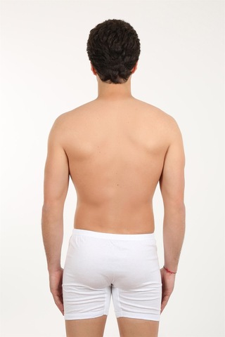 İbrahim Burak Etiler Collection Moda Çizgi Erkek Paçalı Penye Boxer 40066 Beyaz
