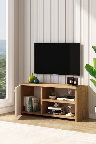 Tika Tv Ünitesi Mebran Kapaklı Sepet - Beyaz Sepet - Beyaz