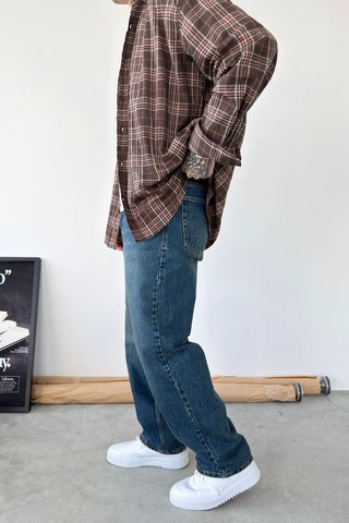 Koyu Mavi Basic Baggy Fit Pantolon Koyu Mavi