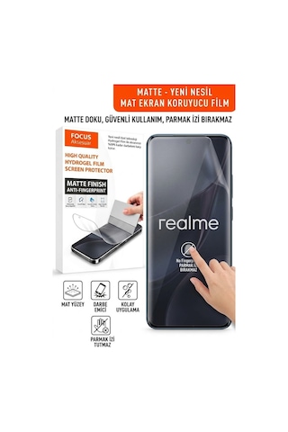 Realme 12 Pro 5g Uyumlu Mat Kırılmaz Cam Özel Kesim Hydrogel Film