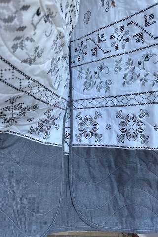 Sofline Çift Kişilik Çok Amaçlı Pike, Yazlık Pike, Desenli Pike, Yatak Örtüsü Pike 195x220cm Gri