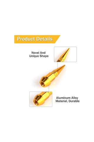 Alüminyum Sivri Sibop Kapağı Gold 4'lü 45mm