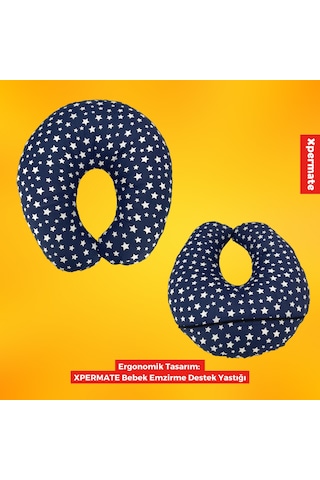 Xpermate Bebek Emzirme Yastığı,destek Minderi Yıldızlı Lacivert