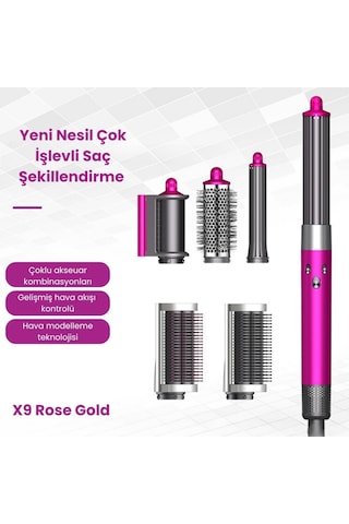 Jhy Hair Styler X9 Saç Şekillendirme Seti Gri - Pembe