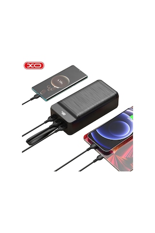 30000 Mah 22.5w Hızlı Şarj Destekli 3 Çıkışlı Dijital Ekranlı Ve Fenerli Powerbank Beyaz