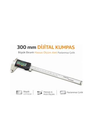 Senbang 300 Mm Dijital Kumpas Büyük Lcd Ekranlı Hassas Ölçüm Aleti Paslanmaz Çelik
