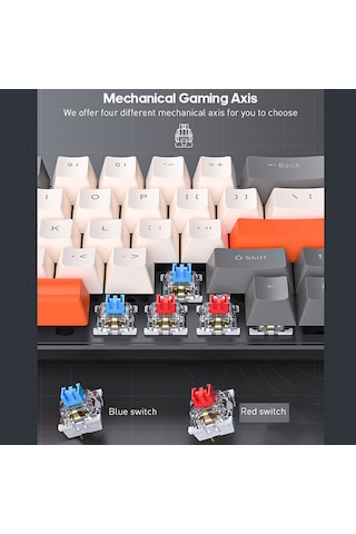 Xindoker 68 Tuşlu Mekanik Klavye - Rgb Aydınlatma, 10 Işık Modu, Çıkarılabilir Kablo, Çoklu Sistem Desteği, Dayanıklı Tuşlar