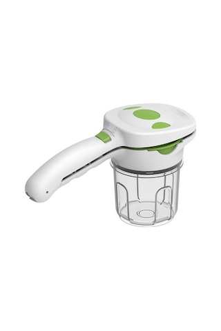 Suofeng El Tipi Çok Fonksiyonlu Sebze Dilimleyici - 3 Değiştirilebilir Bıçak, 220 Ml Muhafaza Kasesi, Hızlı Kesim, Yıkama Kolay Beyaz + Yeşil