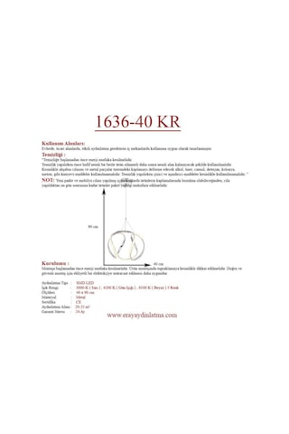 Eray Aydınlatma 1666-40 Krom Led Avize