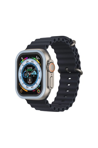 Apple Watch Uyumlu Ultra 49mm Alüminyum Kasa Cam Ekran Koruyucu - Mavi