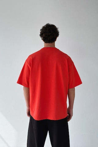 Flaw Atelıer Basic Boxy Fit Tişört-29579 Kırmızı