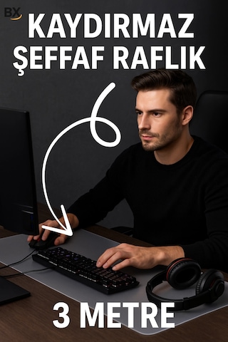 Şeffaf Kaydırmaz Raflık 45x300 Cm Dolap İçi, Çekmece Ve Buzdolabı İçin Koruyucu Eva Pvc Örtü Açık Bej