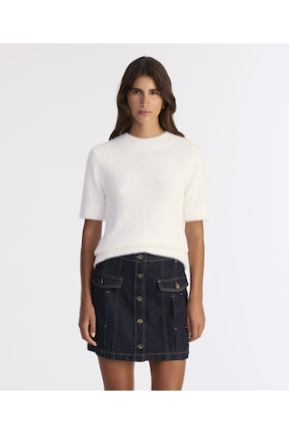 Yargıcı Pens Detaylı Düğmeli Kısa Denim Etek 25kket4021x 516 Lacivert