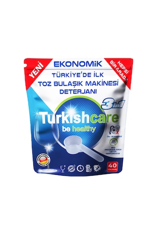 Turkishcare Ekonomik Hepsi Bir Arada Bulaşık Makinesi Tablet Deterjanı Toz 40 Yıkama