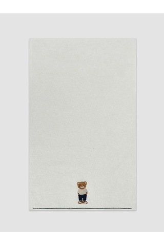 Ekru Ayı Teddy Nakışlı Pamuklu Yüz Havlusu 50x80 Cm