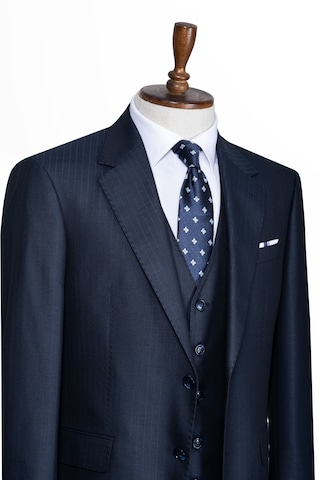 İlayda Emir Luxury, İtalyan Kesim, Slim Fit, Blazer, Çizgili, Erkek Takım Lacivert
