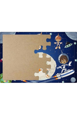 Uzay Kaşifleri 3-9 Yaş Çocuklar Için 24 Parçalı Ahşap Puzzle Yap