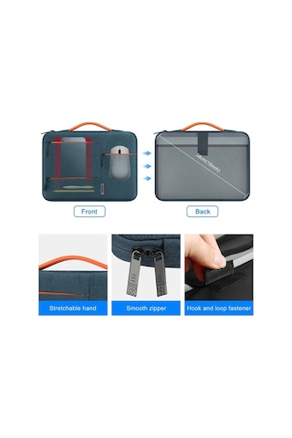 Fastbuy 13 Polyester Bilgisayar Kılıfı, Su Geçirmez, Yumuşak Kadife İç, Macbook Air M3/m2/surface 5/4/xps 15 Plus İçin, Siyah