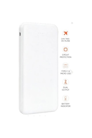 Snapmax SNP-3000 10.000 mAh Powerbank Beyaz