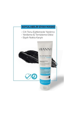 Bianna Acne Akne Karşıtı Soyulabilir Siyah Yüz Maskesi 100 ML
