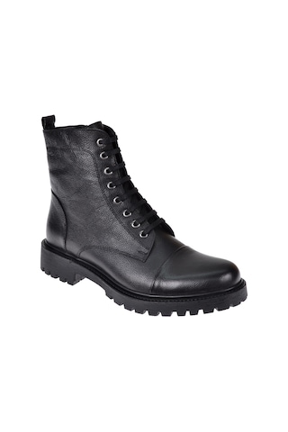 Pullman Hakiki Deri Postal Erkek Bot Rd 247 Siyah Sonbahar Kış Siyah