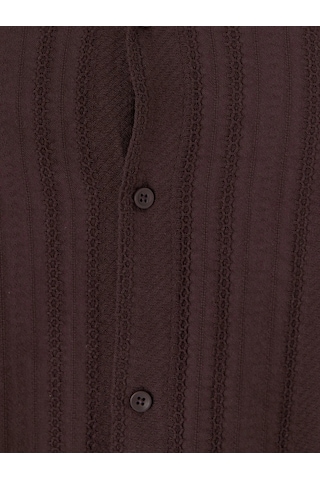 Lc Waikiki Mürdüm Regular Fit Dokulu Erkek Gömlek