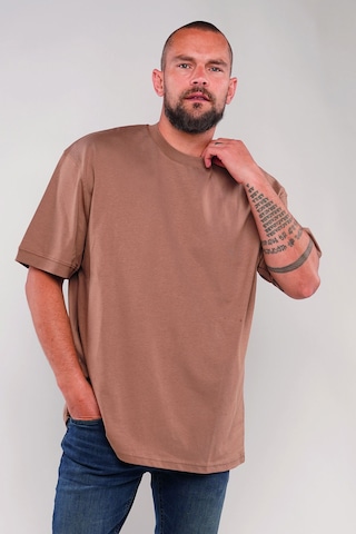 Gabria Bisiklet Yaka Erkek T-shirt Kahverengi