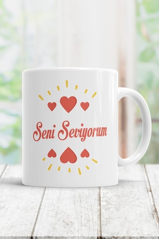 Seni Seviyorum Kupa Bardak Beyaz