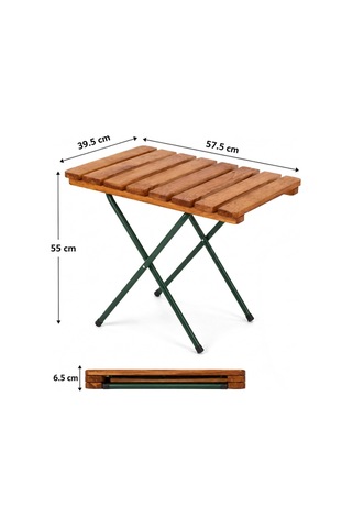 H-a Craft Hc Eros Bahçe1 Adet Balkon Masası Doğal Ahşap