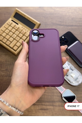 Apple iPhone 17 Uyumlu Kamera Korumalı Darbeye Dayanıklı Renk Atmayan Keep Silikon Kılıf Mor