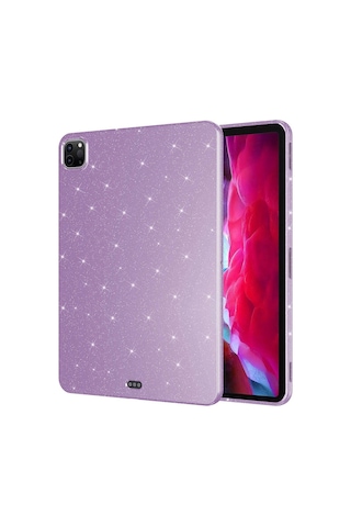 Apple Uyumlu iPad Pro 11 2018 Simli Parlak Görünümlü Zore Tablet Koton Kılıf-lila Tablet Kılıfı