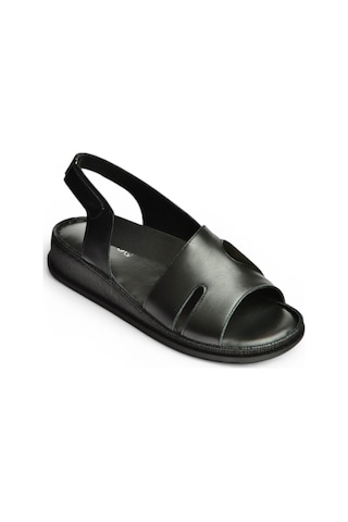 Fox Shoes Y555554003 Siyah Hakiki Deri Günlük Kadın Sandalet